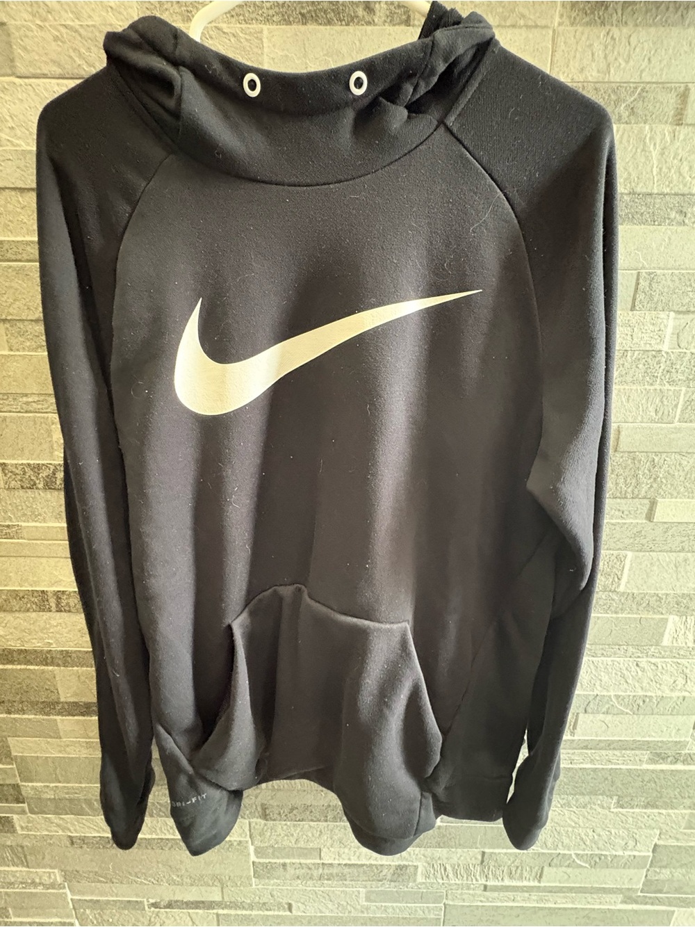 Nike Black Zip-Up Style Hoodie with White Swoosh